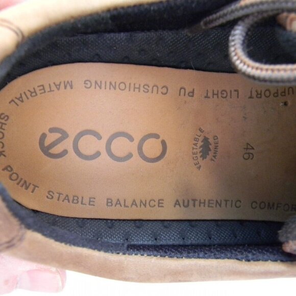 Mens Ecco Gore-Tex Brown Leather Shoes Size 13